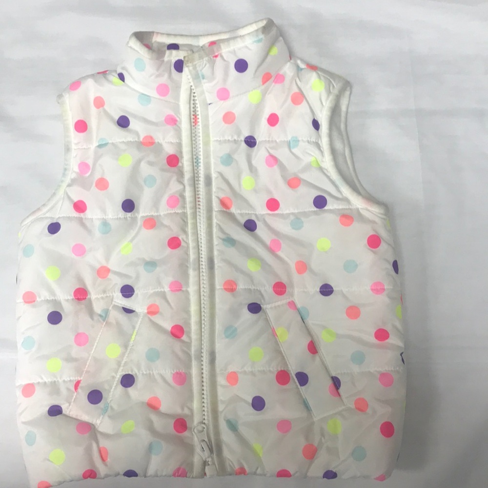 Polka dot puffer vest